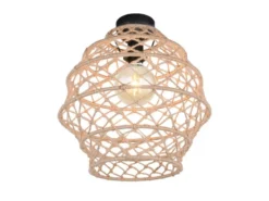 LED Boho Deckenleuchte mit Lampenschirm geflochten aus Hanfseil, Ø 38cm
