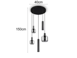 LED Cluster Pendelleuchte 5-flammig aus Metall mit Glasschirmen Chrom, Ø 40cm
