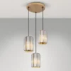 LED Cluster Pendelleuchte 3-flammig mit Rauchglas Kristall Ø 35cm
