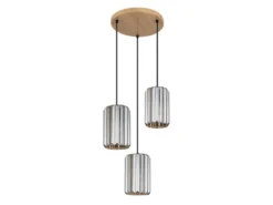LED Cluster Pendelleuchte 3-flammig mit Rauchglas Kristall Ø 35cm