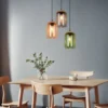 LED Cluster Pendelleuchte Lampenschirme bunt aus recyceltem Glas, Ø 30cm