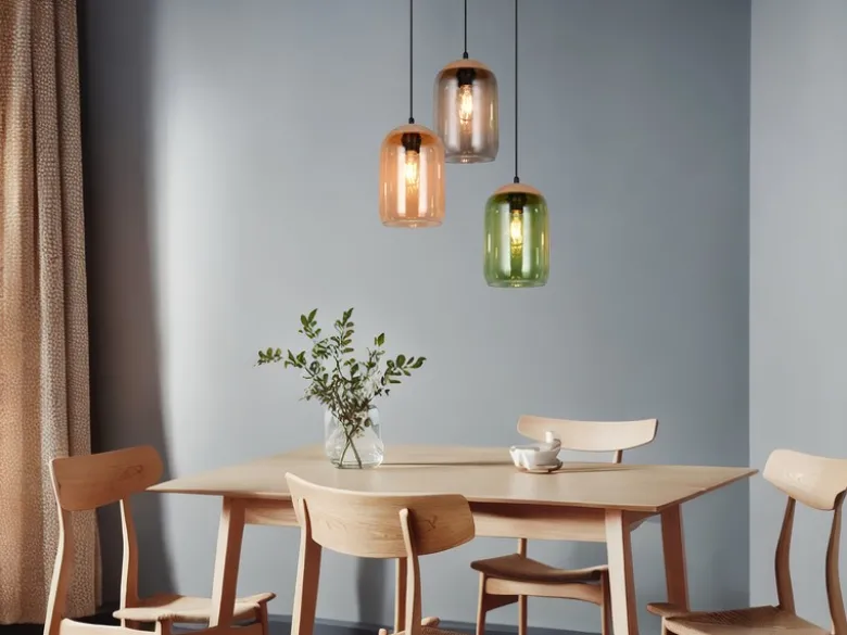 LED Cluster Pendelleuchte Lampenschirme bunt aus recyceltem Glas, Ø 30cm