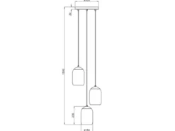 LED Cluster Pendelleuchte Lampenschirme bunt aus recyceltem Glas, Ø 30cm