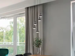 LED Cluster Pendelleuchte ROMEO höhenverstellbar, 5-flammig Schwarz Ø 28cm