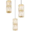 LED Cluster Pendelleuchte STEFANIE 3-flammig Gold mit Glaskristallen, Ø 36cm