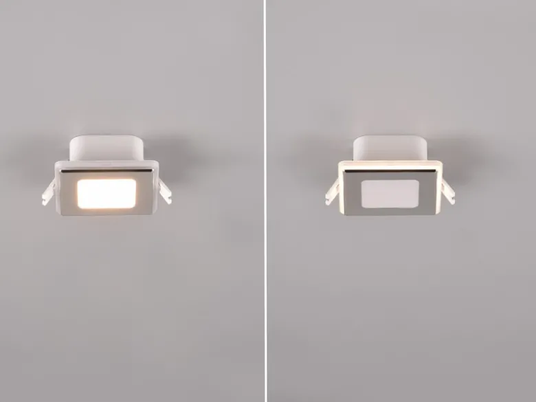 LED Deckeneinbaustrahler NIMBUS Chromfarben getrennt schaltbar IP44 8cm