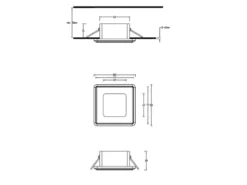 LED Deckeneinbaustrahler NIMBUS Chromfarben getrennt schaltbar IP44 8cm