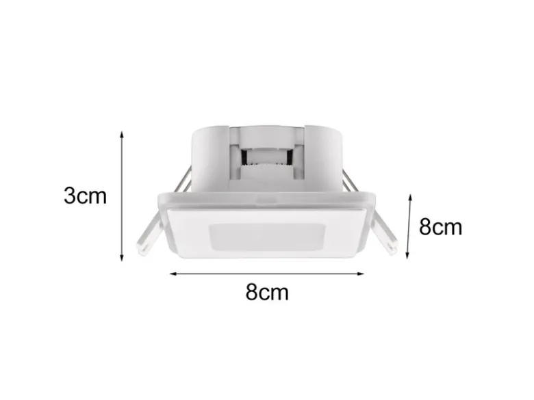 LED Deckeneinbaustrahler NIMBUS Weiß, getrennt schaltbar, IP44 - 8cm