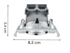 LED Deckeneinbaustrahler PAMIR eckig 3er Set schwenkbar dimmbar Chrom glänzend
