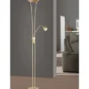 LED Deckenfluter ARIZONA mit Leselampe & Dimmer 180cm hoch, Messing