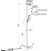 LED Deckenfluter BARRIE mit Leselampe verstellbar Altmessing 181cm