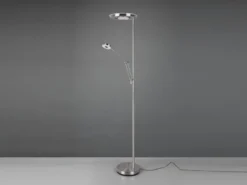 LED Deckenfluter BARRIE mit Leselampe verstellbar Silber 181cm