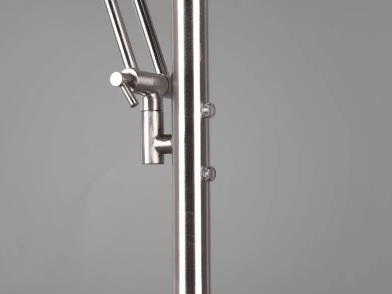 LED Deckenfluter BARRIE mit Leselampe verstellbar Silber 181cm