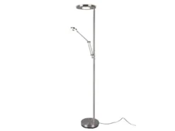 LED Deckenfluter BARRIE mit Leselampe verstellbar Silber 181cm