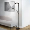 LED Deckenfluter BARRIE mit Leselampe verstellbar Schwarz, Höhe 181cm