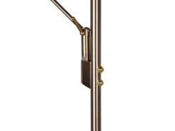 LED Deckenfluter BRANTFORD Altmessing schwenkbar mit Lesearm, Höhe 180cm