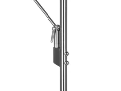 LED Deckenfluter BRANTFORD Silber schwenkbar mit Lesearm, Höhe 180cm