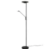 LED Deckenfluter BRANTFORD Schwarz schwenkbar mit Lesearm, Höhe 180cm