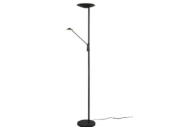 LED Deckenfluter BRANTFORD Schwarz schwenkbar mit Lesearm, Höhe 180cm
