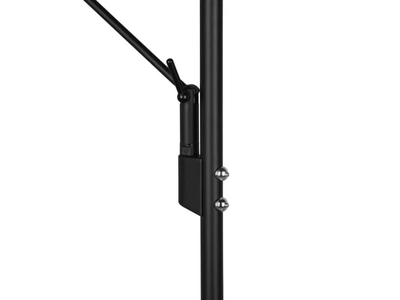 LED Deckenfluter BRANTFORD Schwarz schwenkbar mit Lesearm, Höhe 180cm