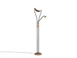 LED Deckenfluter CHRIS mit flexibler Leselampe, Schwarz Coffee, Höhe 180cm