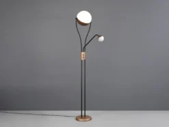 LED Deckenfluter CHRIS mit flexibler Leselampe, Schwarz Coffee, Höhe 180cm