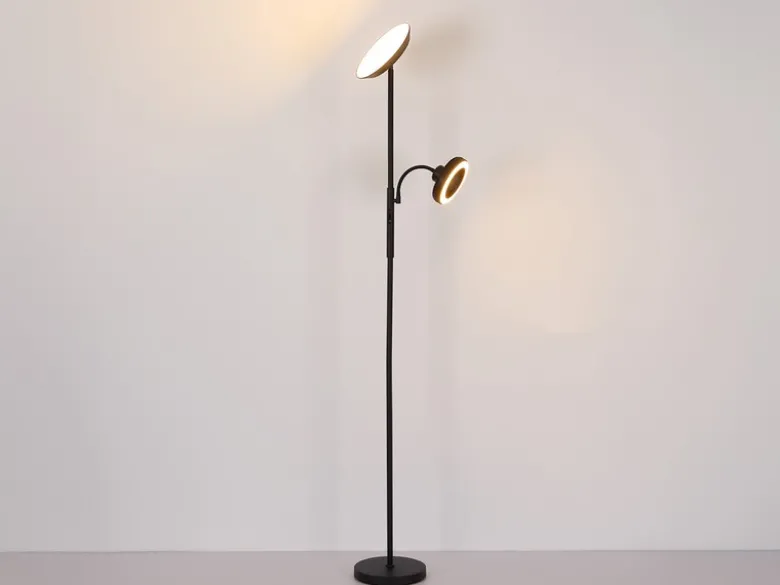 LED Deckenfluter DAVYD dimmbar mit Lesearm & Ventilator, Höhe 178cm