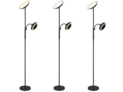 LED Deckenfluter DAVYD dimmbar mit Lesearm & Ventilator, Höhe 178cm
