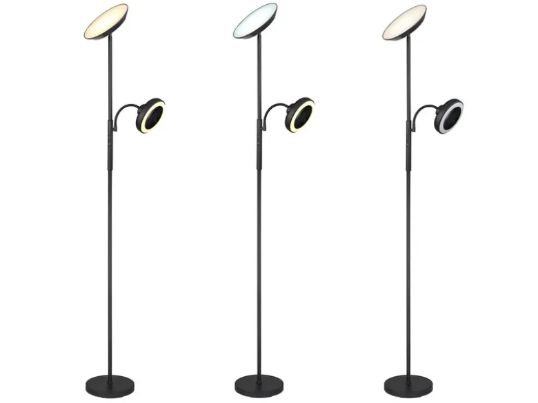 LED Deckenfluter DAVYD dimmbar mit Lesearm & Ventilator, Höhe 178cm