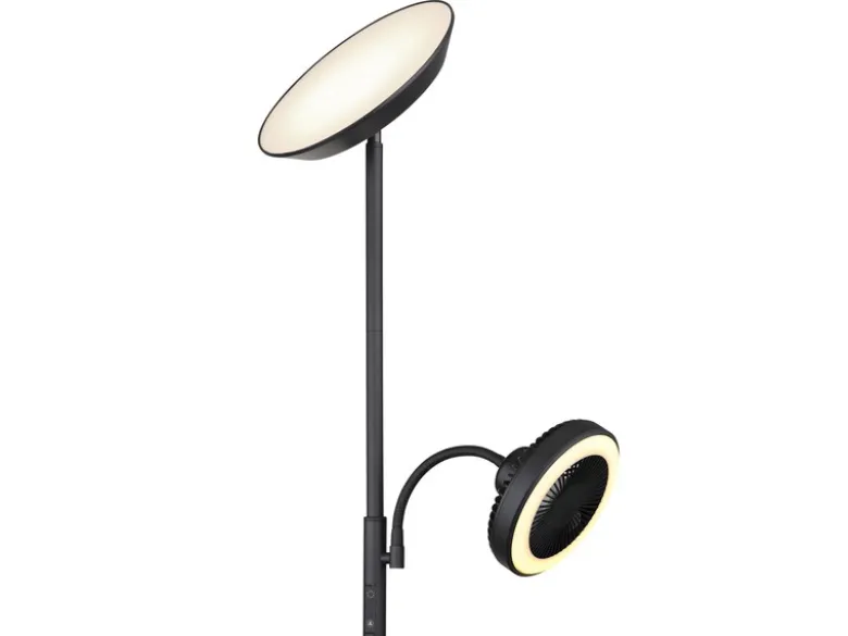 LED Deckenfluter DAVYD dimmbar mit Lesearm & Ventilator, Höhe 178cm
