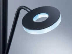LED Deckenfluter DENT Schwarz mit Leselampe dimmbar, Höhe 180cm