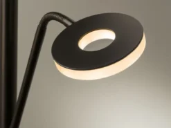LED Deckenfluter DENT Schwarz mit Leselampe dimmbar, Höhe 180cm