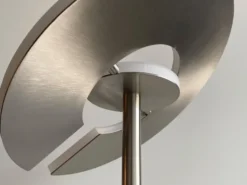 LED Deckenfluter DENT Silber mit Leselampe dimmbar, Höhe 180cm