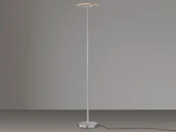 LED Deckenfluter DENT Silber dimmbar, Höhe 180cm