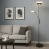 LED Deckenfluter ORSON Schwarz mit Leselicht, dimmbar flexibel - 180cm