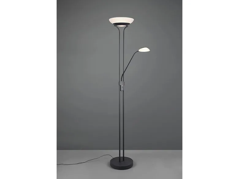 LED Deckenfluter ORSON Schwarz mit Leselicht, dimmbar flexibel - 180cm