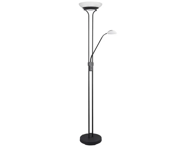 LED Deckenfluter ORSON Schwarz mit Leselicht, dimmbar flexibel - 180cm