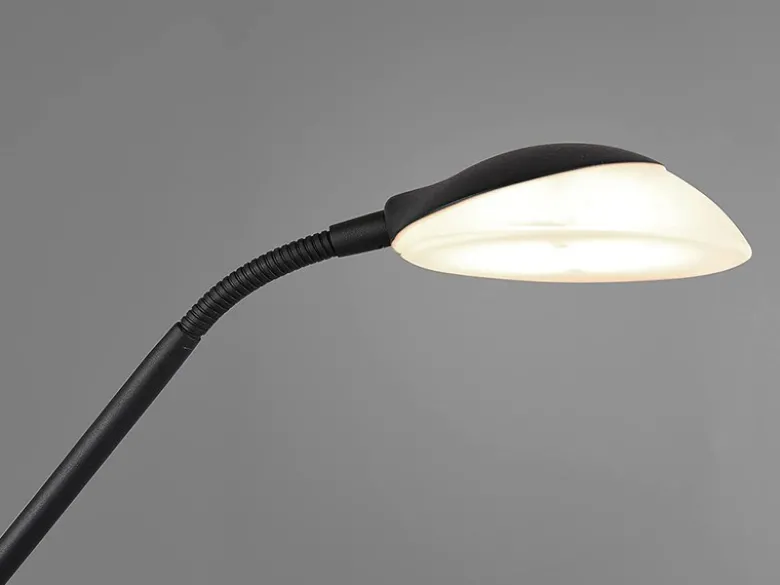 LED Deckenfluter ORSON Schwarz mit Leselicht, dimmbar flexibel - 180cm