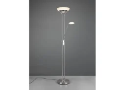 LED Deckenfluter ORSON Silber mit Leselicht, dimmbar flexibel - 180cm