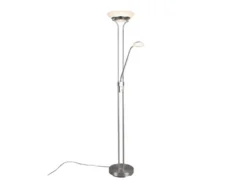 LED Deckenfluter ORSON Silber mit Leselicht, dimmbar flexibel - 180cm