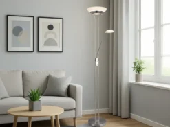 LED Deckenfluter ORSON Silber mit Leselicht, dimmbar flexibel - 180cm