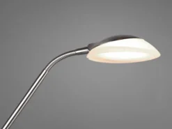 LED Deckenfluter ORSON Silber mit Leselicht, dimmbar flexibel - 180cm
