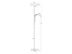 LED Deckenfluter PALERMO Höhe 183cm mit Leselampe und Fernbedienung, Schwarz