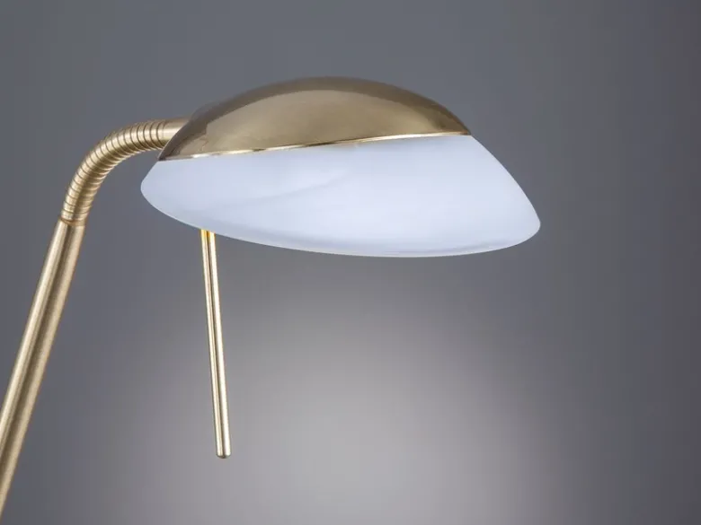 LED Deckenfluter POOL Messing mit Leselampe dimmbar, Höhe 182cm
