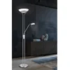 LED Deckenfluter POOL Silber mit Leselampe dimmbar, Höhe 182cm