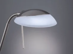 LED Deckenfluter POOL Silber mit Leselampe dimmbar, Höhe 182cm
