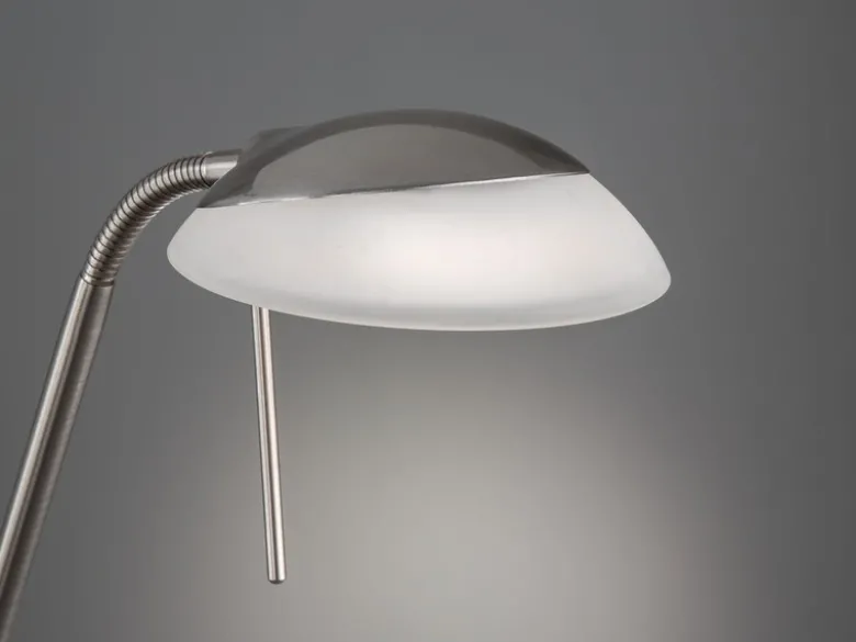LED Deckenfluter POOL Silber mit Leselampe dimmbar, Höhe 182cm