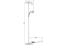 LED Deckenfluter SPECTER mit Leselampe, dimmbar & Lichtfarbe einstellbar, 178cm