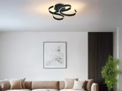 LED Deckenlampe FRANCIS Anthrazit Stufen Dimmer, geschwungen Ø 54cm