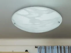 LED Deckenlampe mit Glas Lampenschirm Weiß Alabaster, Ø 25cm